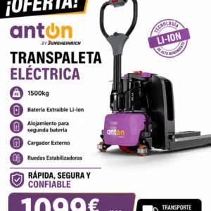 Transpaleta eléctrica PTL 1.5 de barra timón 1,5 t